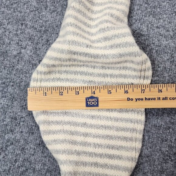 Fisherman out of Ireland Striped Scarf Donegal Cream Knit Fringe Pure New Wool - Picture 11 of 12